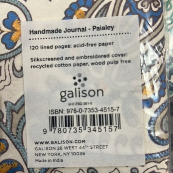GALISON PAISLEY EMBROIDERY HANDMADE EMBROIDERY JOURNAL - Picture 3 of 3